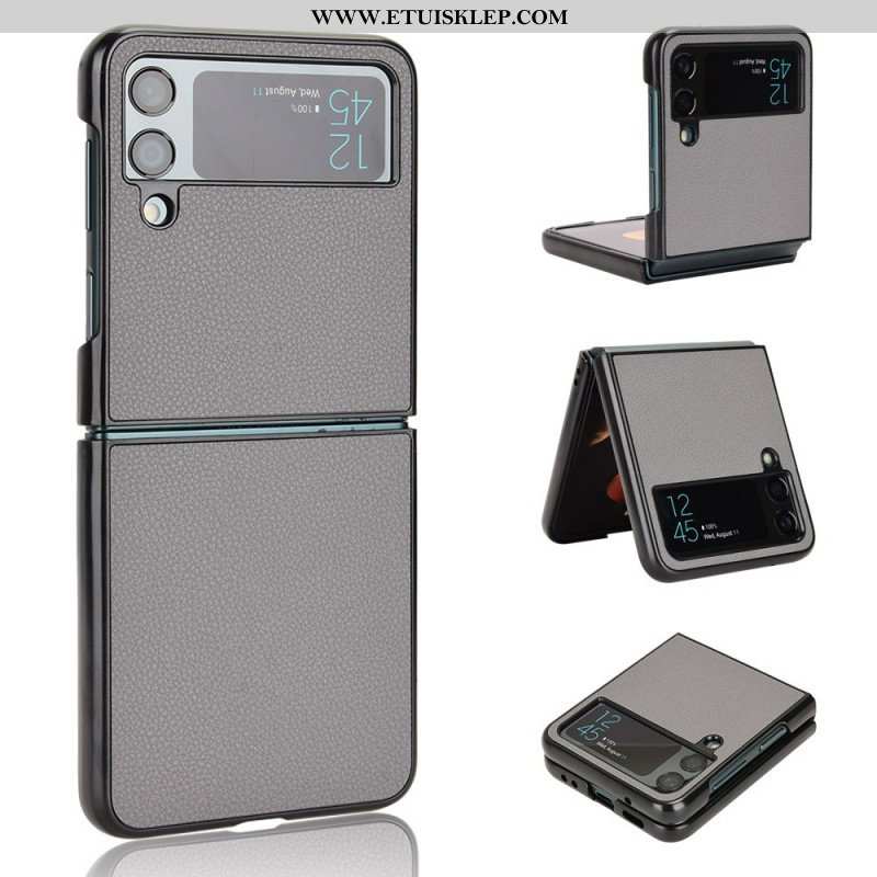 Etui do Samsung Galaxy Z Flip 4 Etui Folio Skórzana Tekstura Liczi